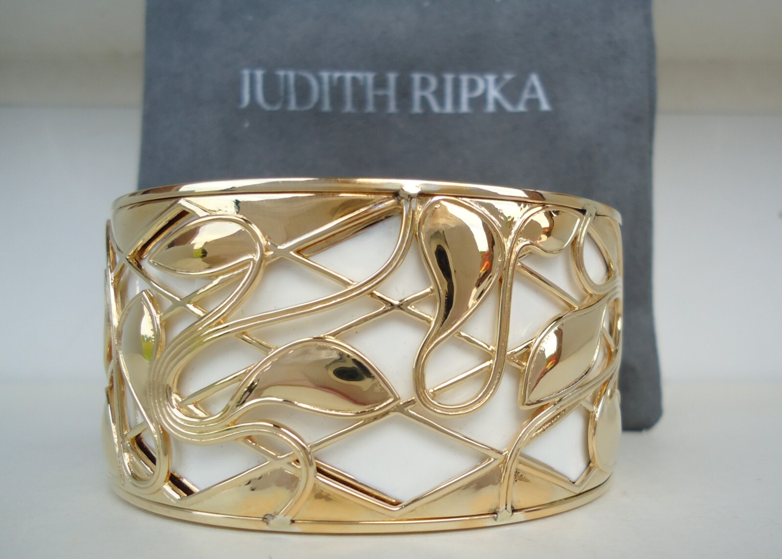NEW $2495 Judith Ripka Adoro Cuff White Ceramic 18K Vermeil Lmtd Edition 1 of 25