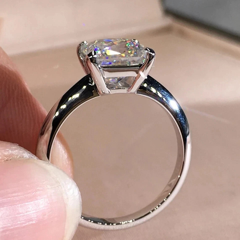 3.25Ct Princess Cut VVS1 Lab Created Diamond Engagement Ring 14K White Gold FN