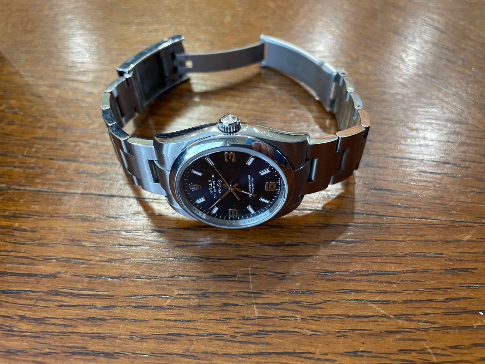 Rolex Air King 34mm Blue Dial + EXCELLENT CONDITION + Box, Tags and Manuals