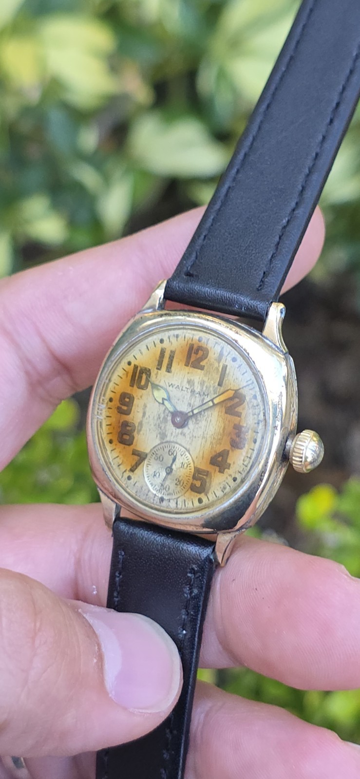Vintage 1920’s Waltham 3/0 Victory 7 Jewels Men’s 31mm Art Deco Cushion Watch