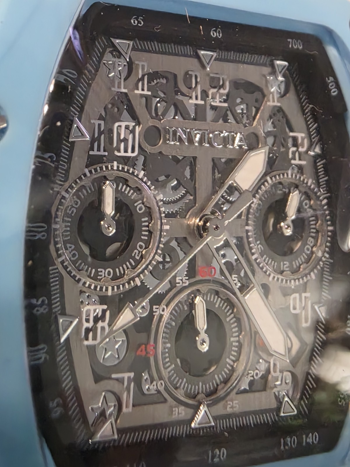 Invicta Activa Fury X Men’s Skeleton Dial Chronograph Quartz 44mm Blue 50m (111)