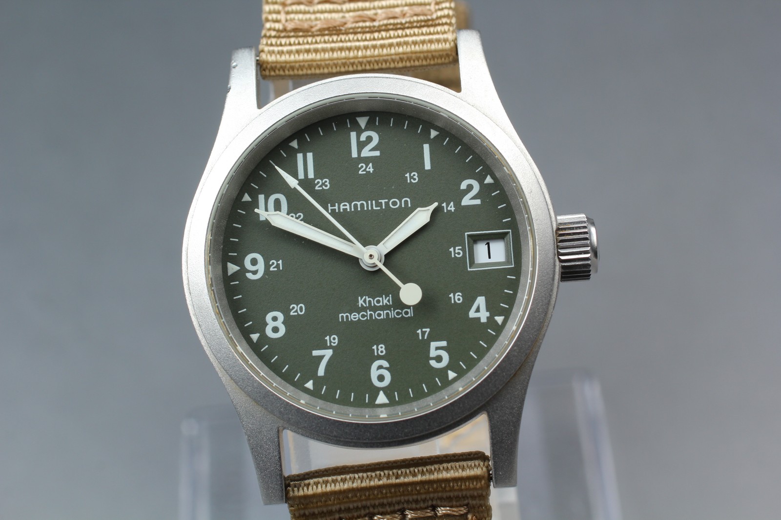 [Near MINT] Hamilton Khaki Green Manual Date 33mm 000094 Men’s Watch
