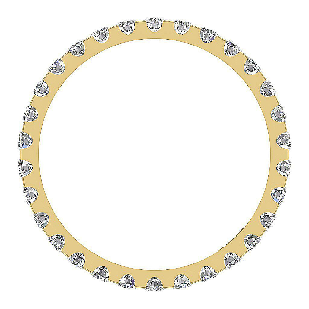 Eternity Stackable Ring SI1 G 1.30 Carat Round Cut Diamond 14K White Gold 2.70MM
