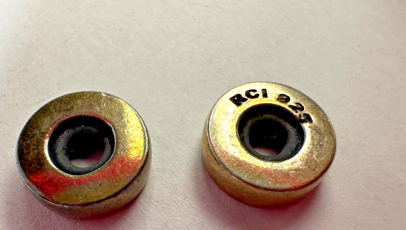 RCI Sterling Silver Italy Charm Spacer Rubber Lined For Bracelet 2 piece Lot