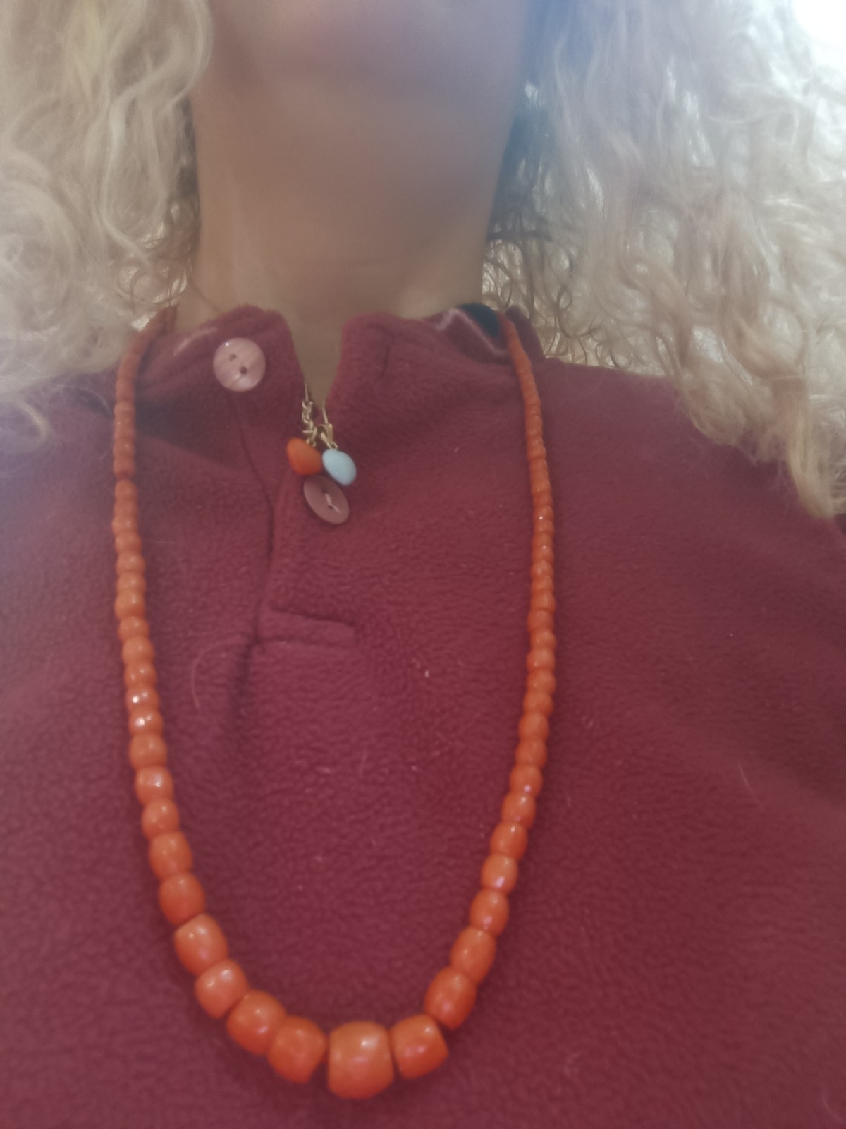 Natural Coral Wire Faceted Barrels