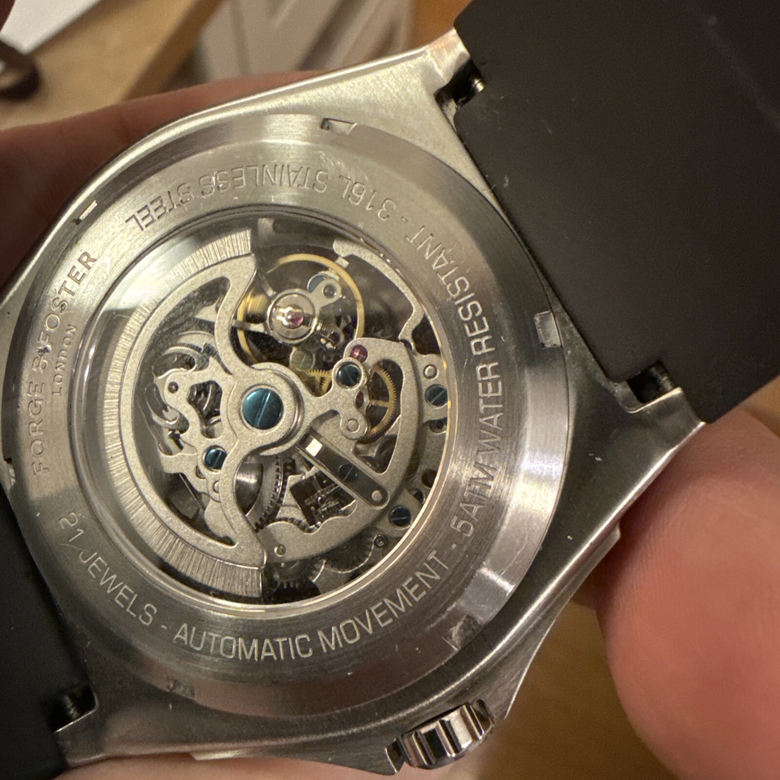 Forge And Foster Automatic 44mm Skeleton Men’s Watch Stainless Steel 316L Ghost