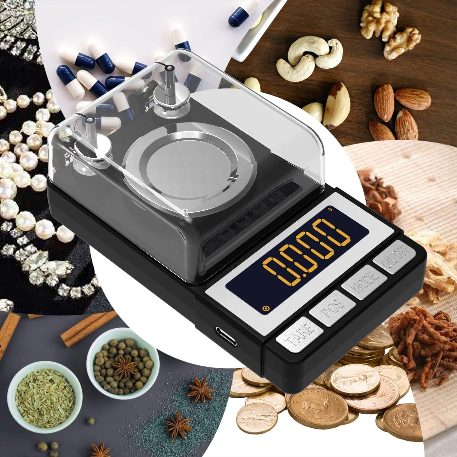 High Precision Milligram Scale 50g/0.001g, Reloading & Jewelry Scale, LCD Displa