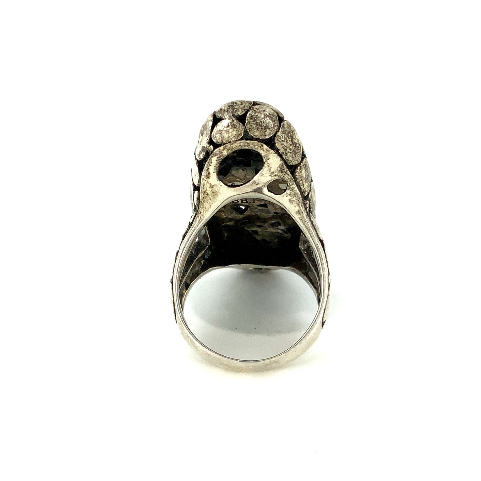 Bangkok Ratnaraj Jewelers BBJ Vintage Sterling Silver Pebble Saddle Ring Sz. 7