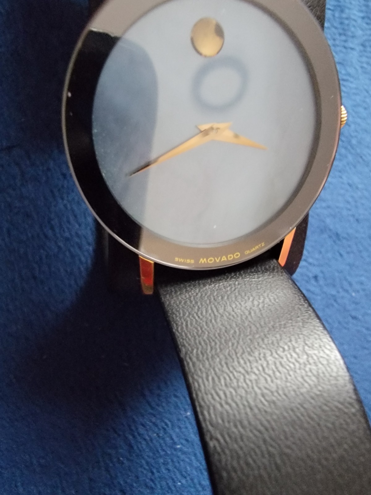 RARE Vintage Mens Movado SAPPHIRE 31mm THIN BLUE MOTHER of PEARL 87-40-882