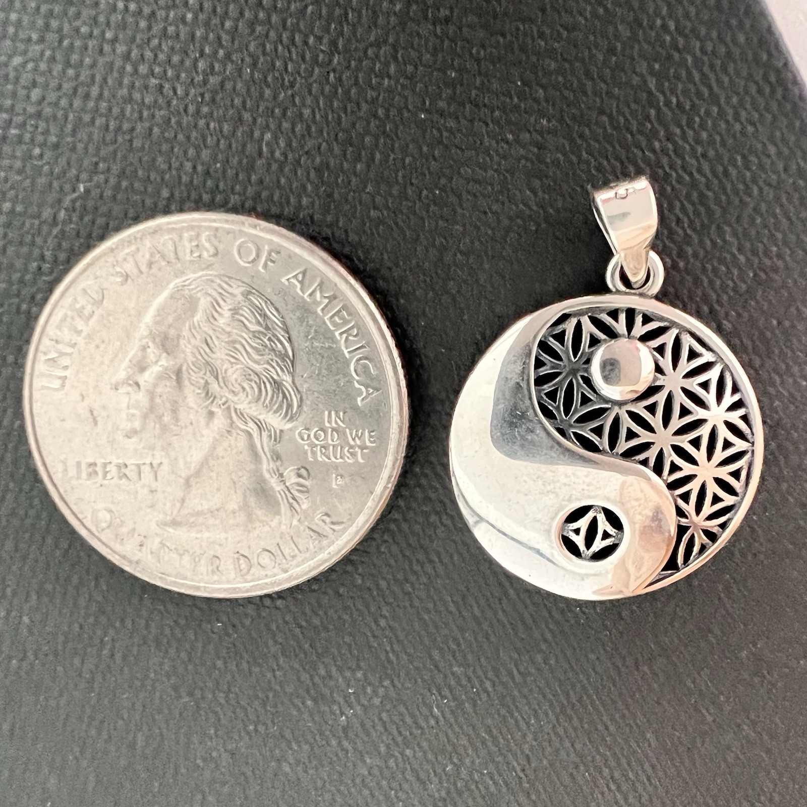 925 NEW Sterling Silver Yin Yang Pendant- Yin and Yang Balance Harmony Libra