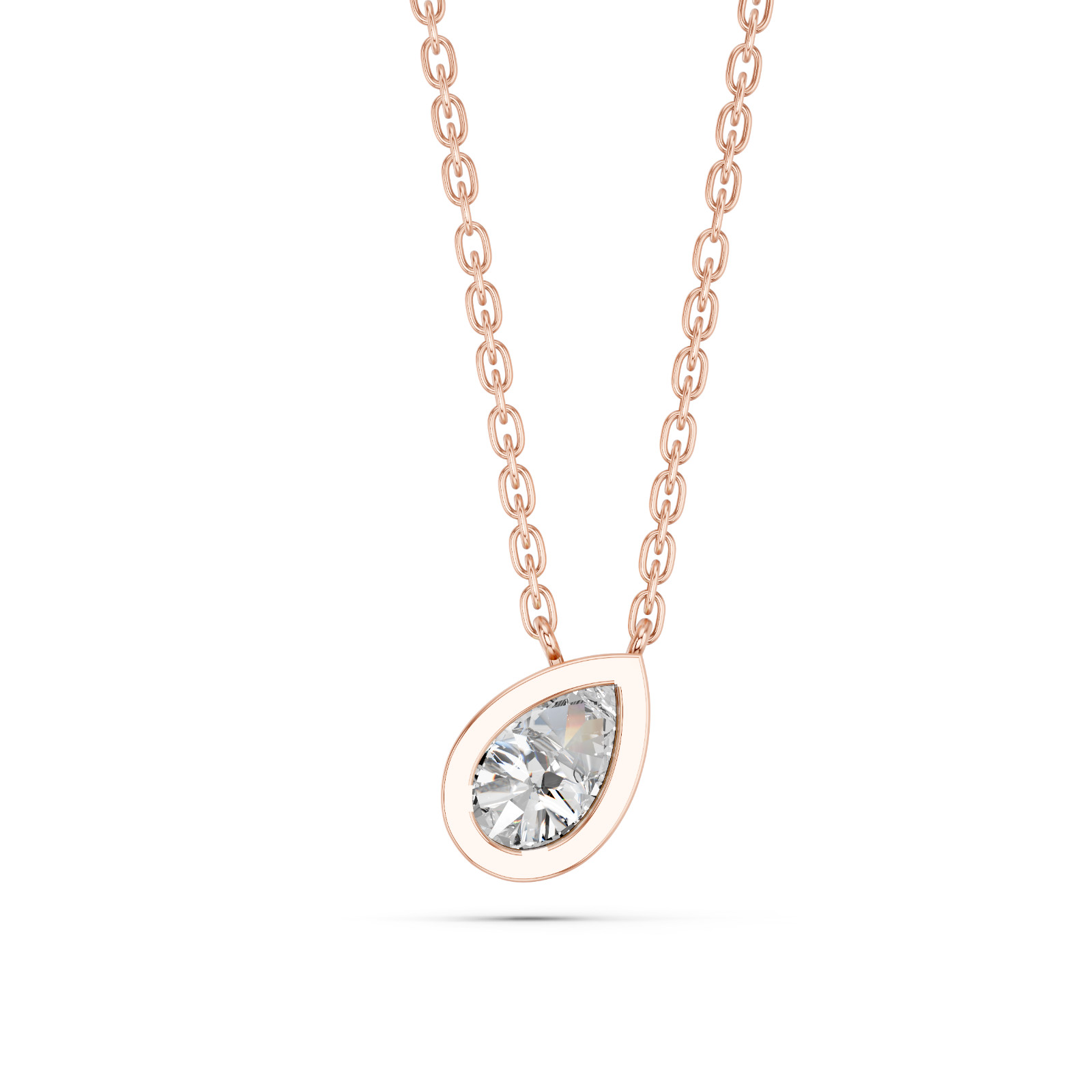 0.75 Ct Moissanite Stone Bezel Set Pendant With 18″ Chain in 925/10K for Women