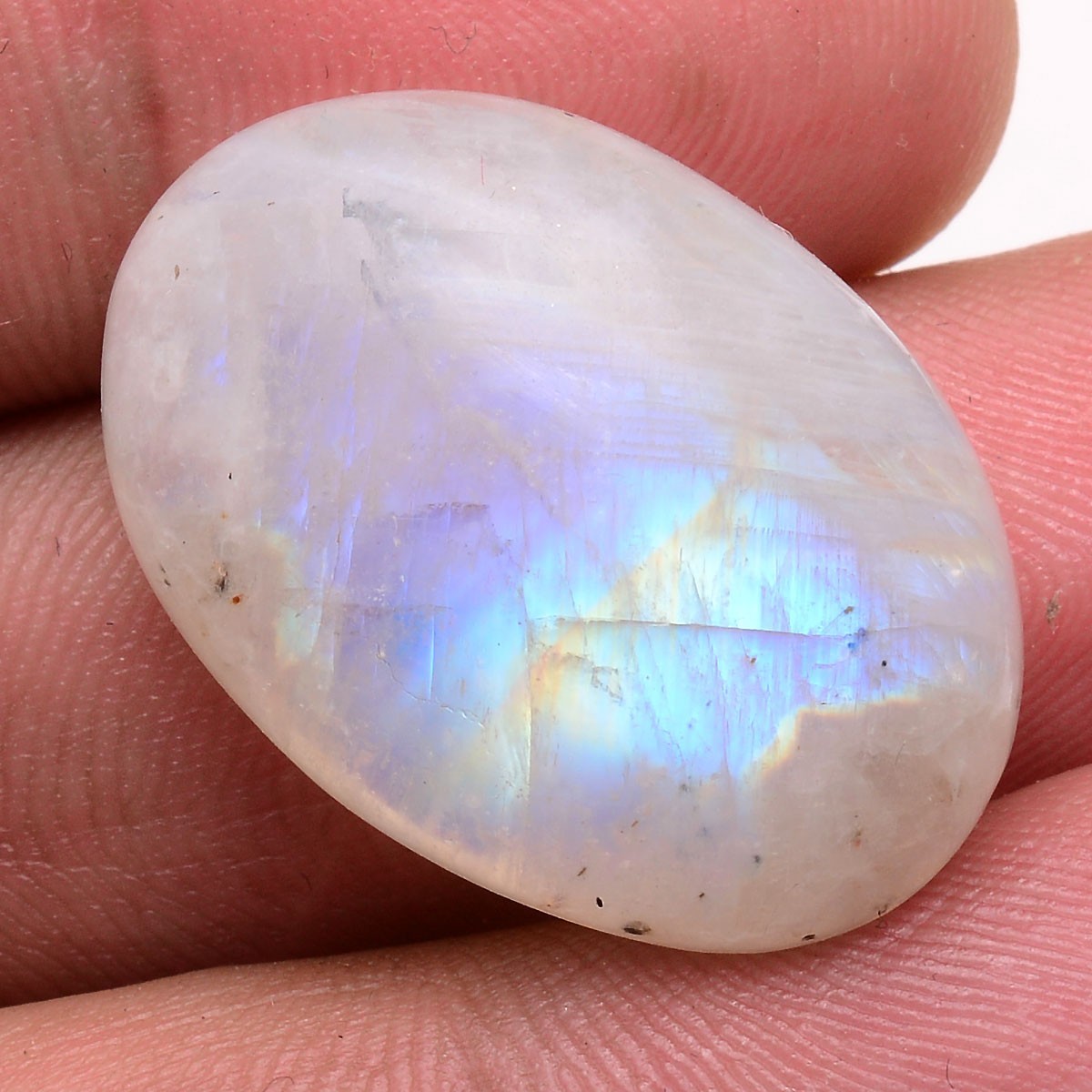 36.00 Cts Natural Rainbow Moonstone 27mmx19mm Pendant Size Cabochon Gemstone