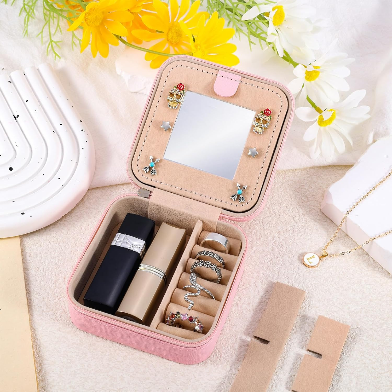 Travel Jewelry Case for Women Girls Daughter Birthday Gift from Mom Dad Jewelry