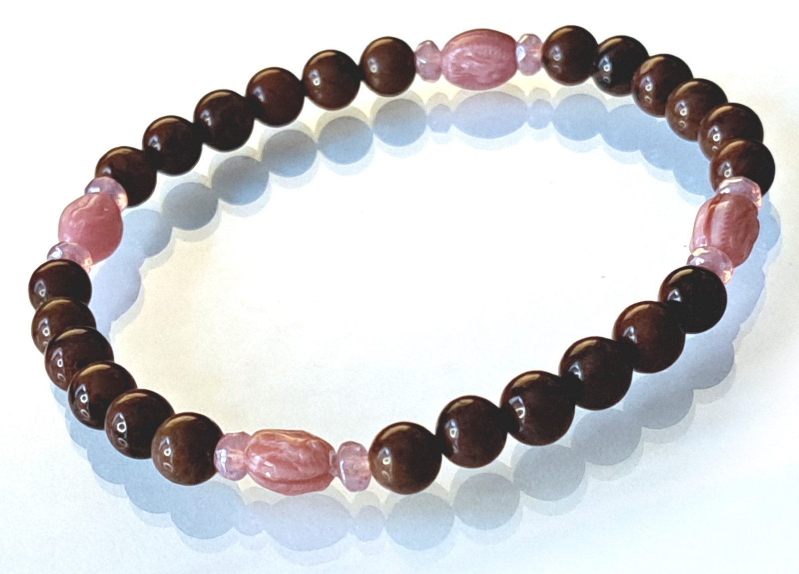 Early-2000s Stock Beads – Gemstone & Lampwork Beads Bracelet, 18.25 cm / 7.2 in