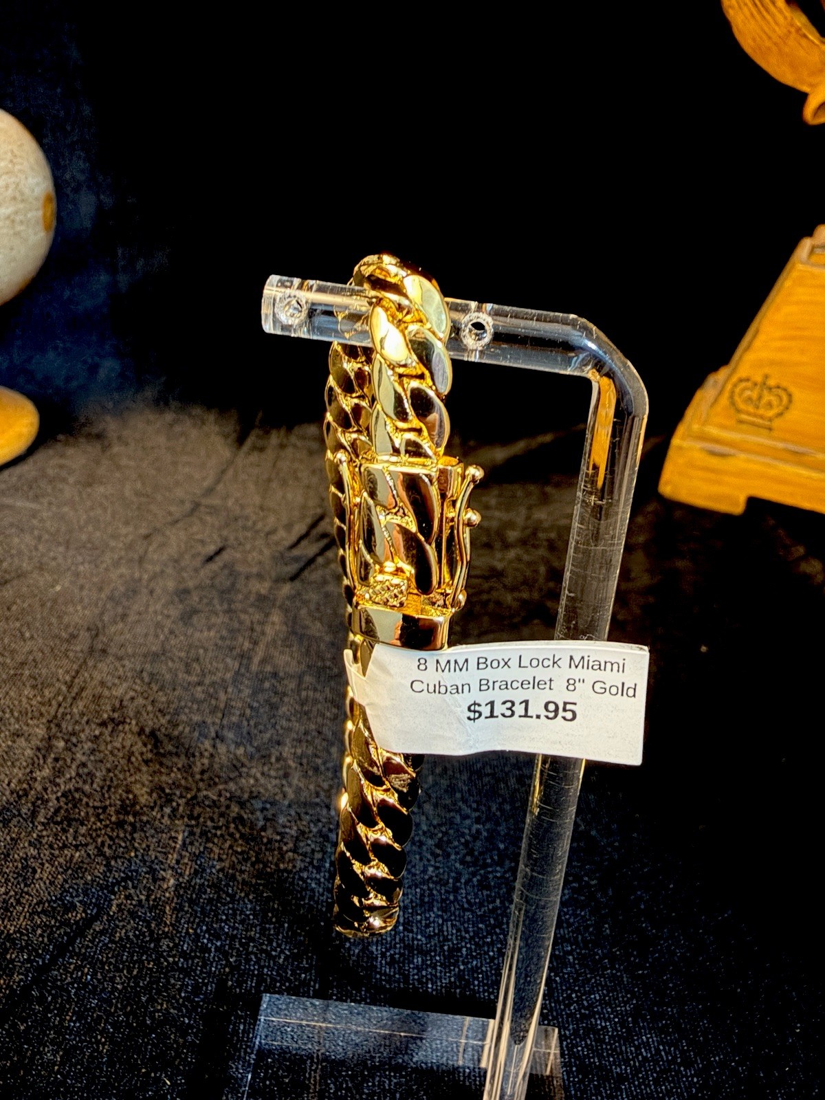 14K Stamped Yellow Gold 8mm Miami Cuban Link Bracelet 8in Box Lock