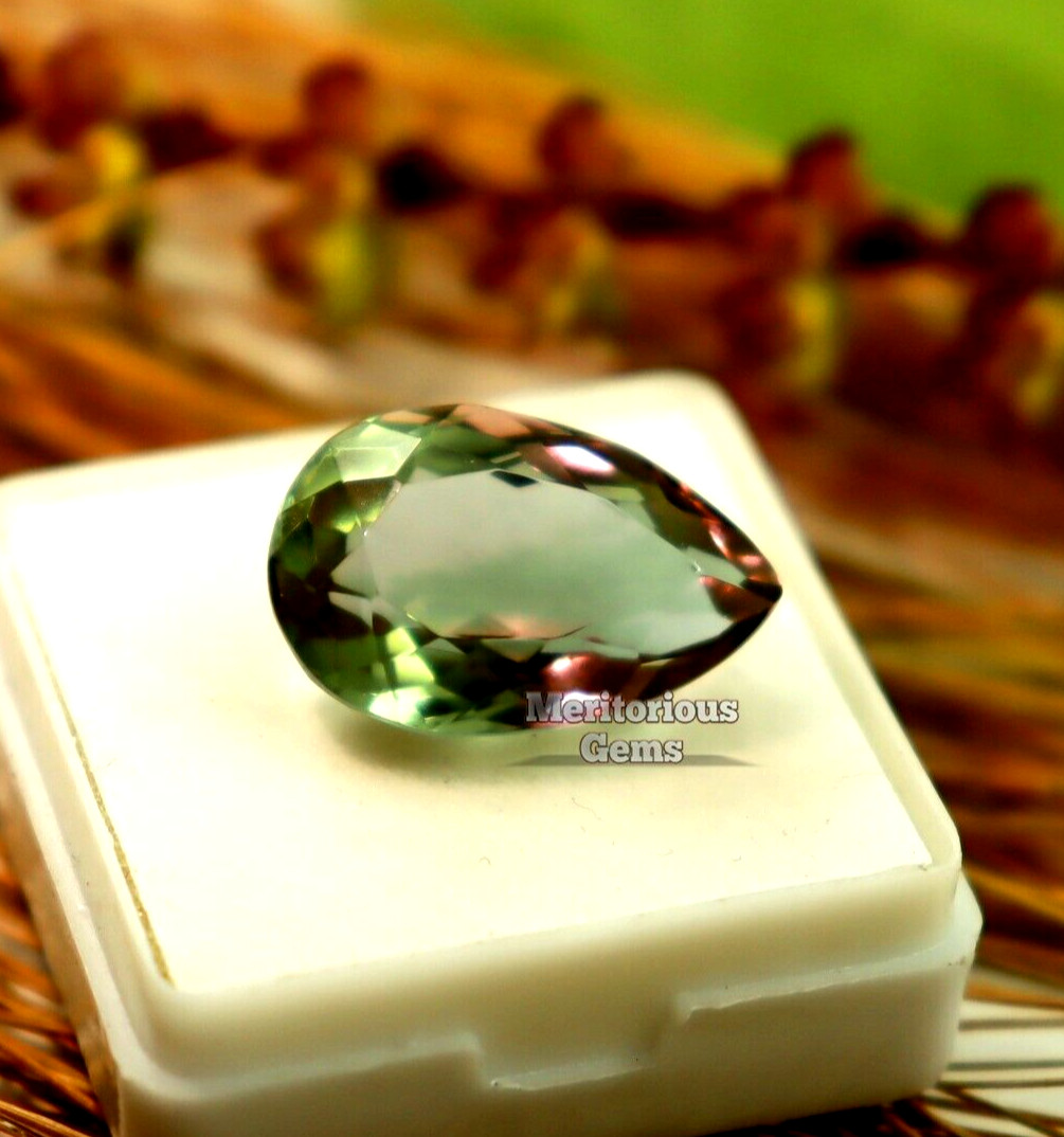 Color Changing Loose Gemstone Certified Natural Alexandrite Pear Cut 10 Ct