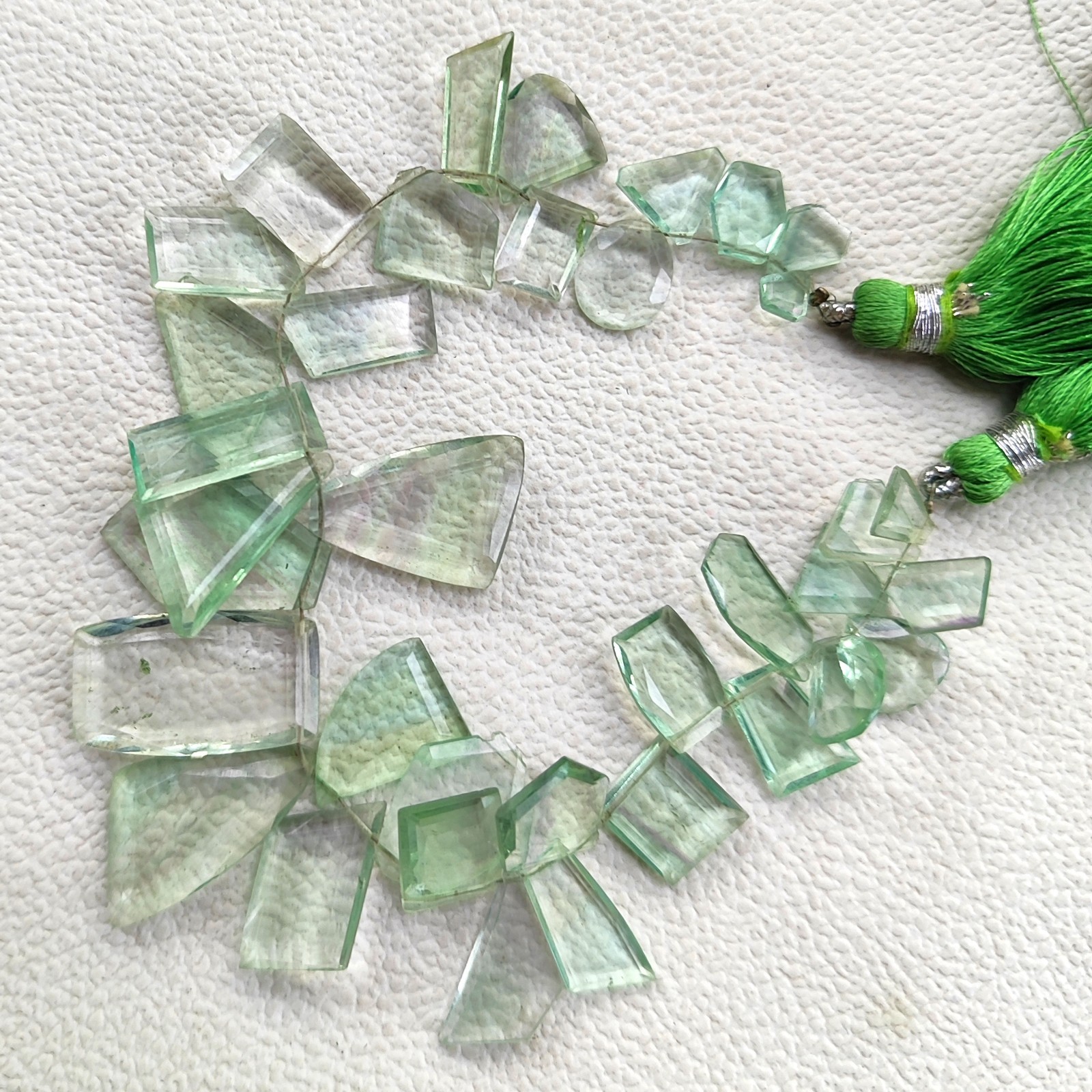 Natural Brazil Fluorite Faceted Cut Stone Beads 10-22mm 7″ Strand Jewelry Gems
