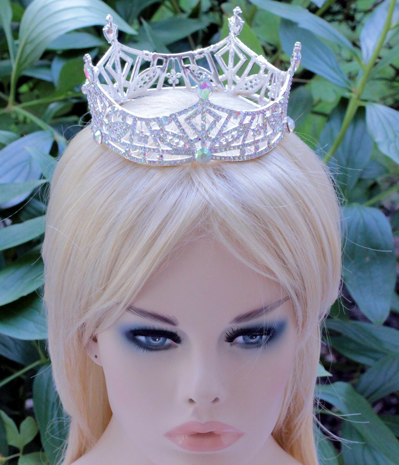 Miss America Crown Clear Austrian Rhinestone Hair Tiara Pageant T1299A White AB