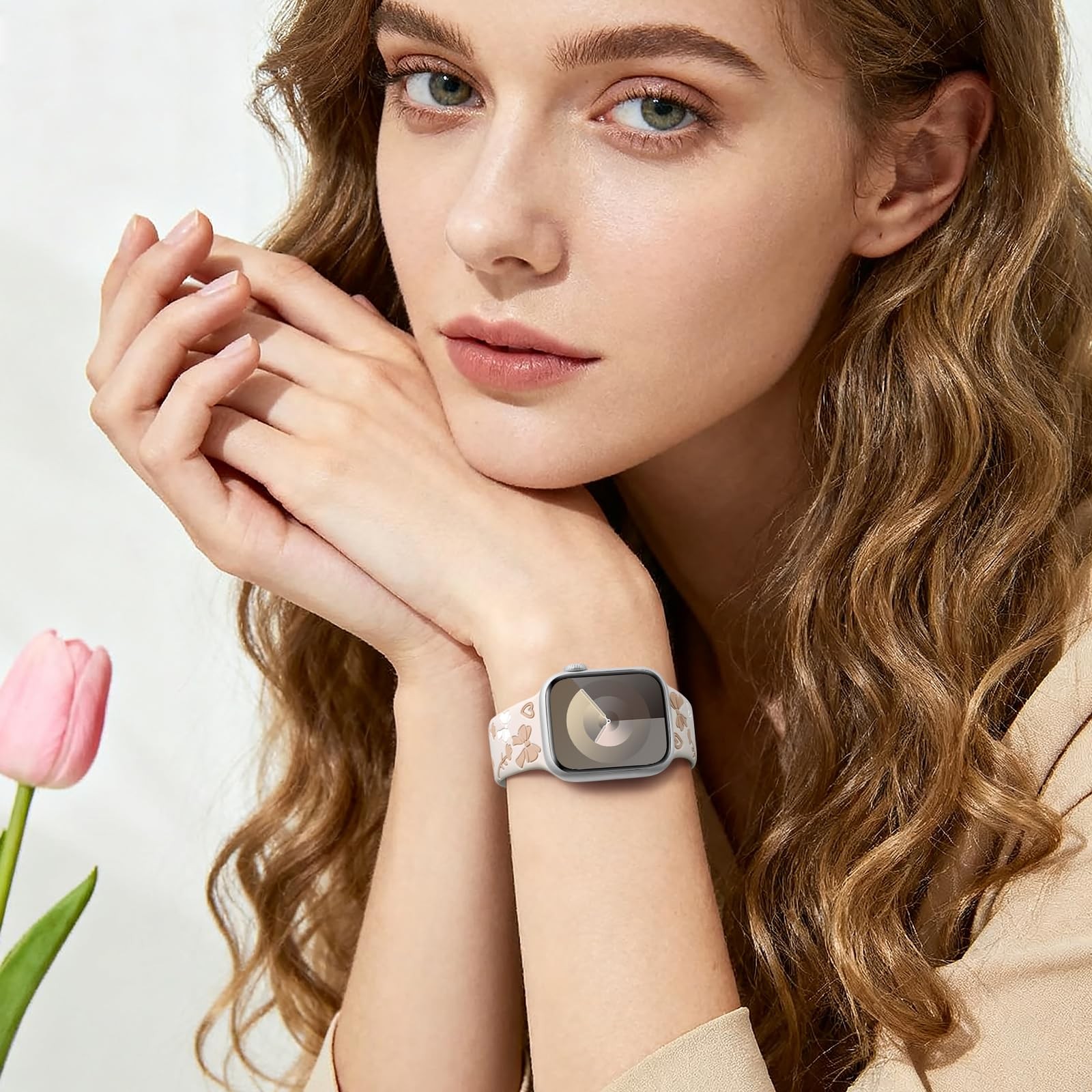 Lerobo Floral Band 38mm/40mm/41mm/(42mm-Series 11 10), Bow Starlight