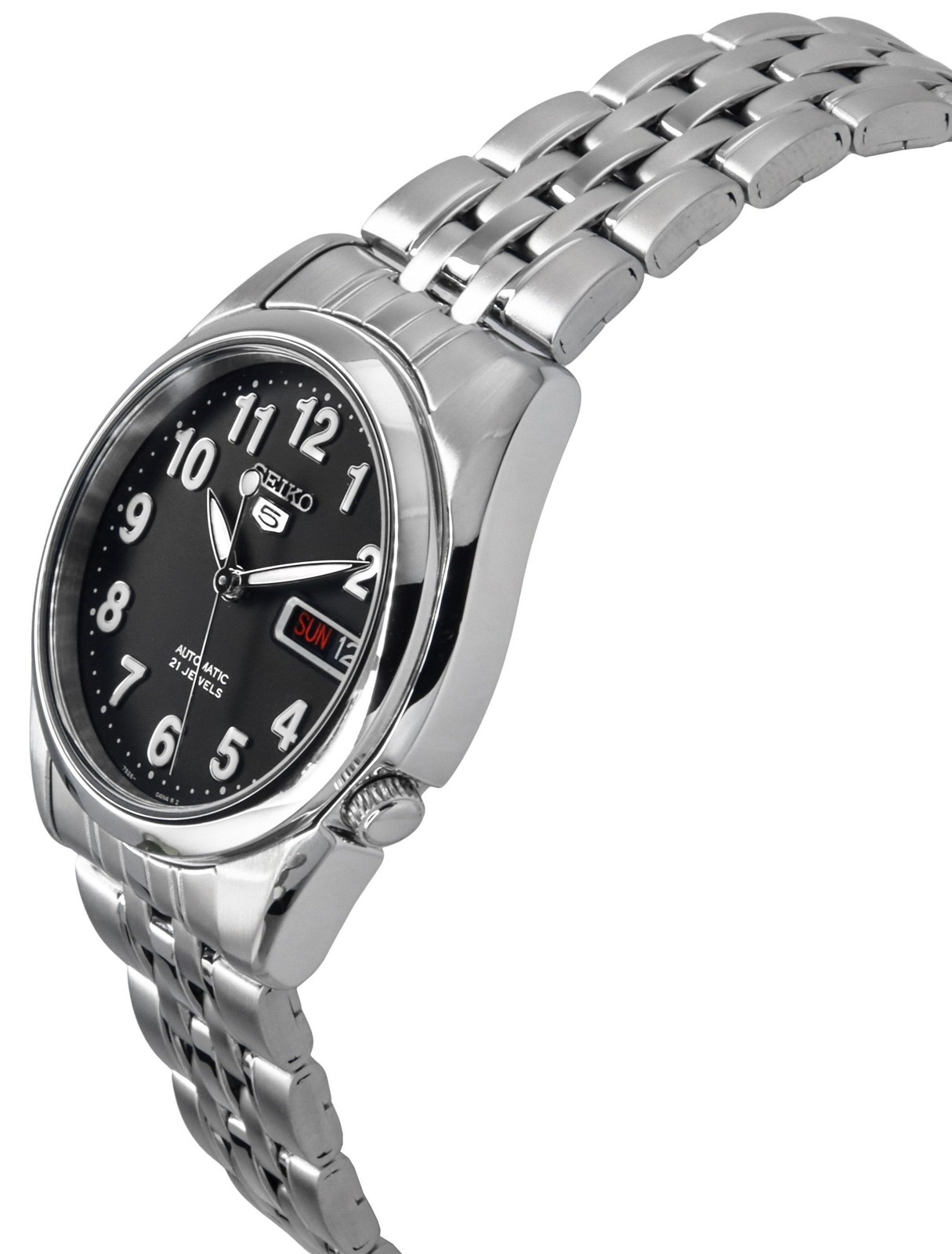 Seiko 5 Automatic SNK381K1 Mens Watch 21 Jewel Black Dial Day/Date Analog 30M