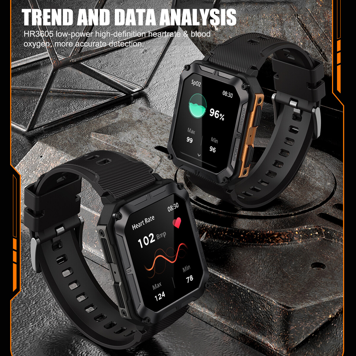 Smart Watch Military Tactical Sport Heart Rate Fitness Tracker Wristwatch-Men US