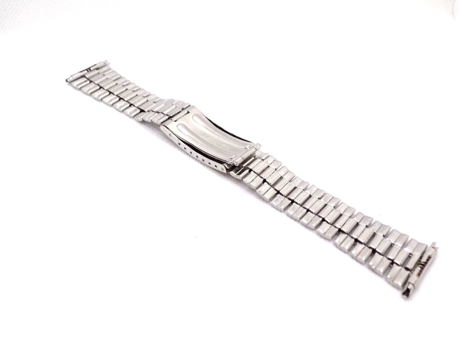Vintage 1970s Space Age Coffin Link Watch Band Bracelet Adjustable 17~23 mm NOS