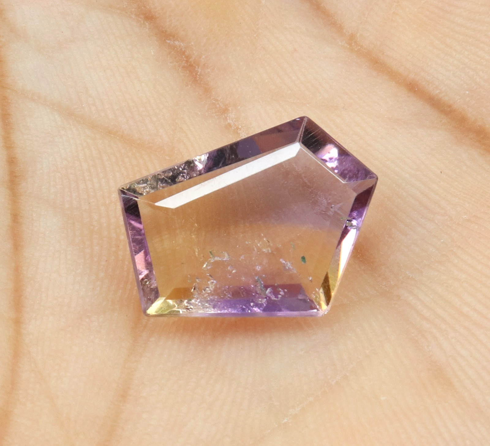 Natural Bolivia Ametrine Bi-Color 5.95 Ct Untreated Certified Loose Gemstone