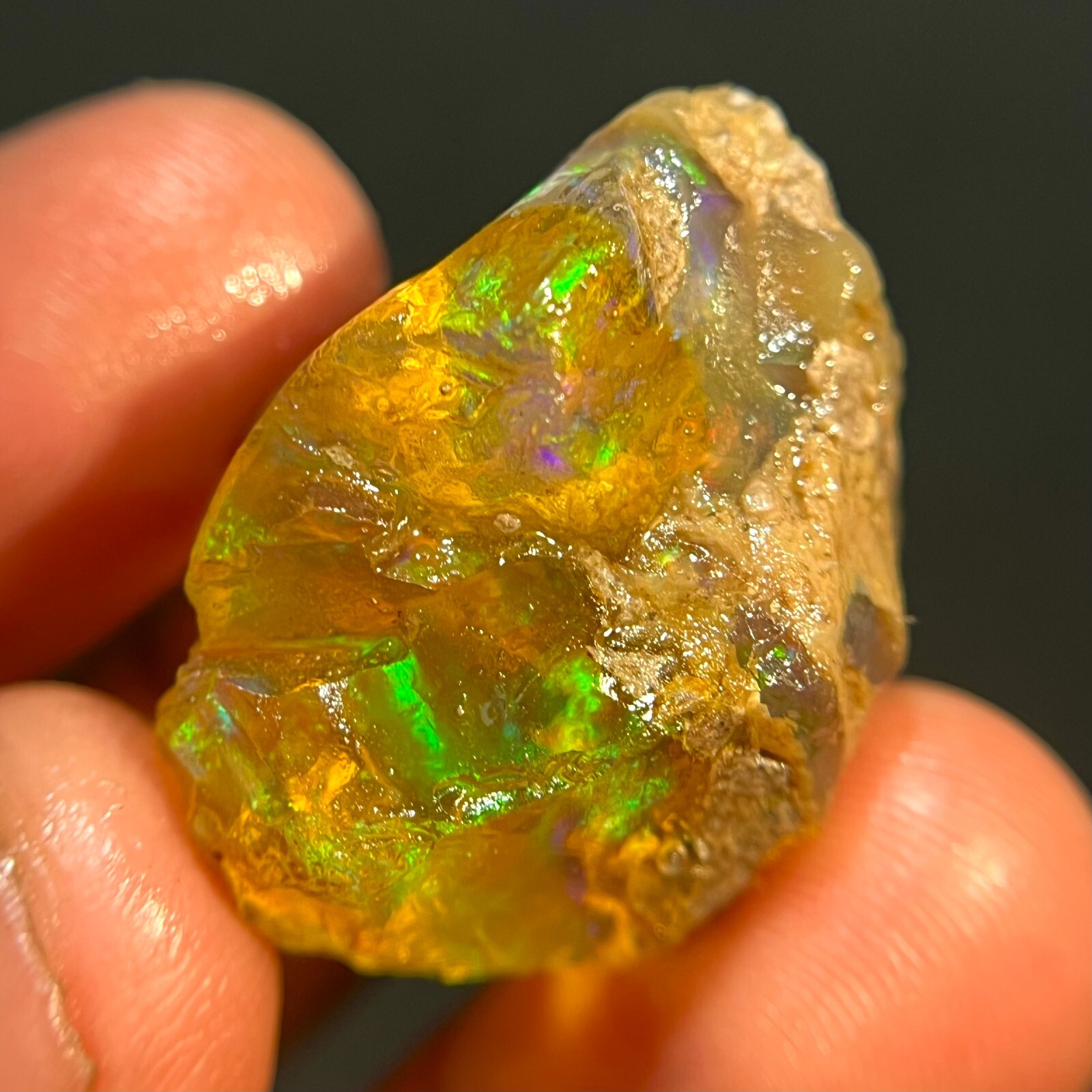 38 Carat Opal Rough Natural Ethiopian Opal Raw Welo Opal Multi Fire Gemstone