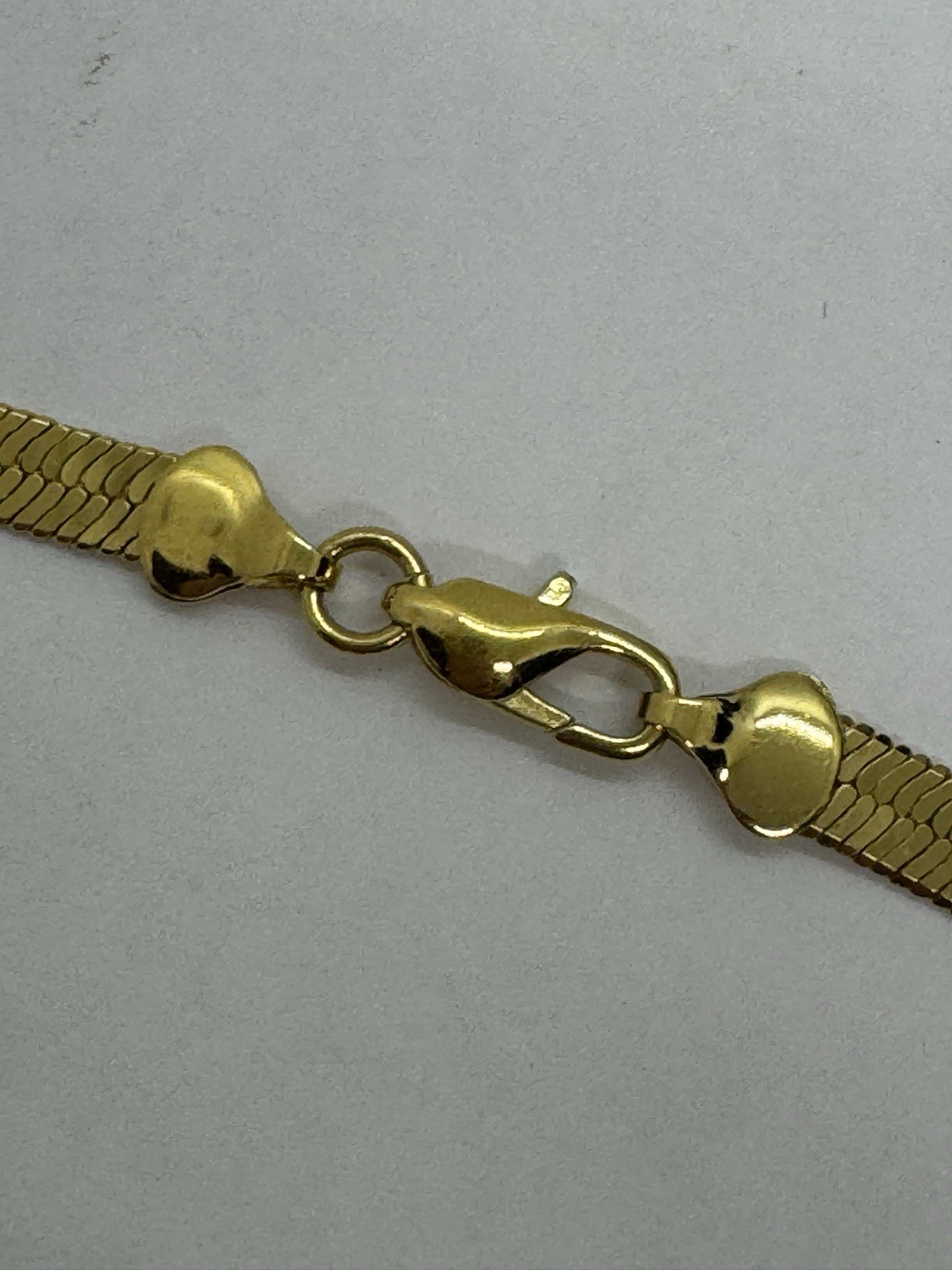 Herringbone Flat Gold Tone Chain Necklace 30″ 5mm