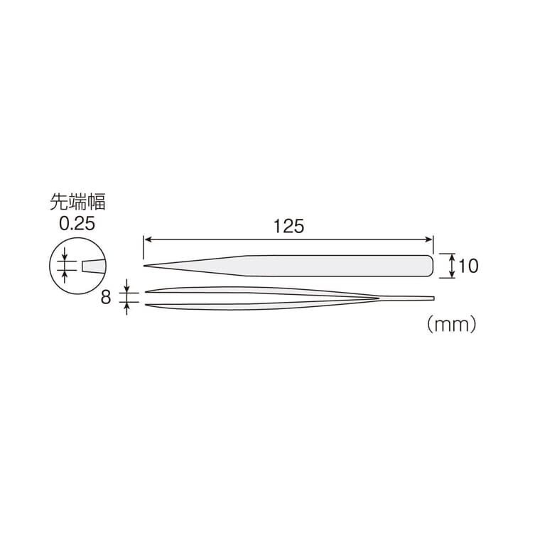 HOZAN [ Tweezers Hybrid series Straight type : PP-136 ] Tip 0.25mm