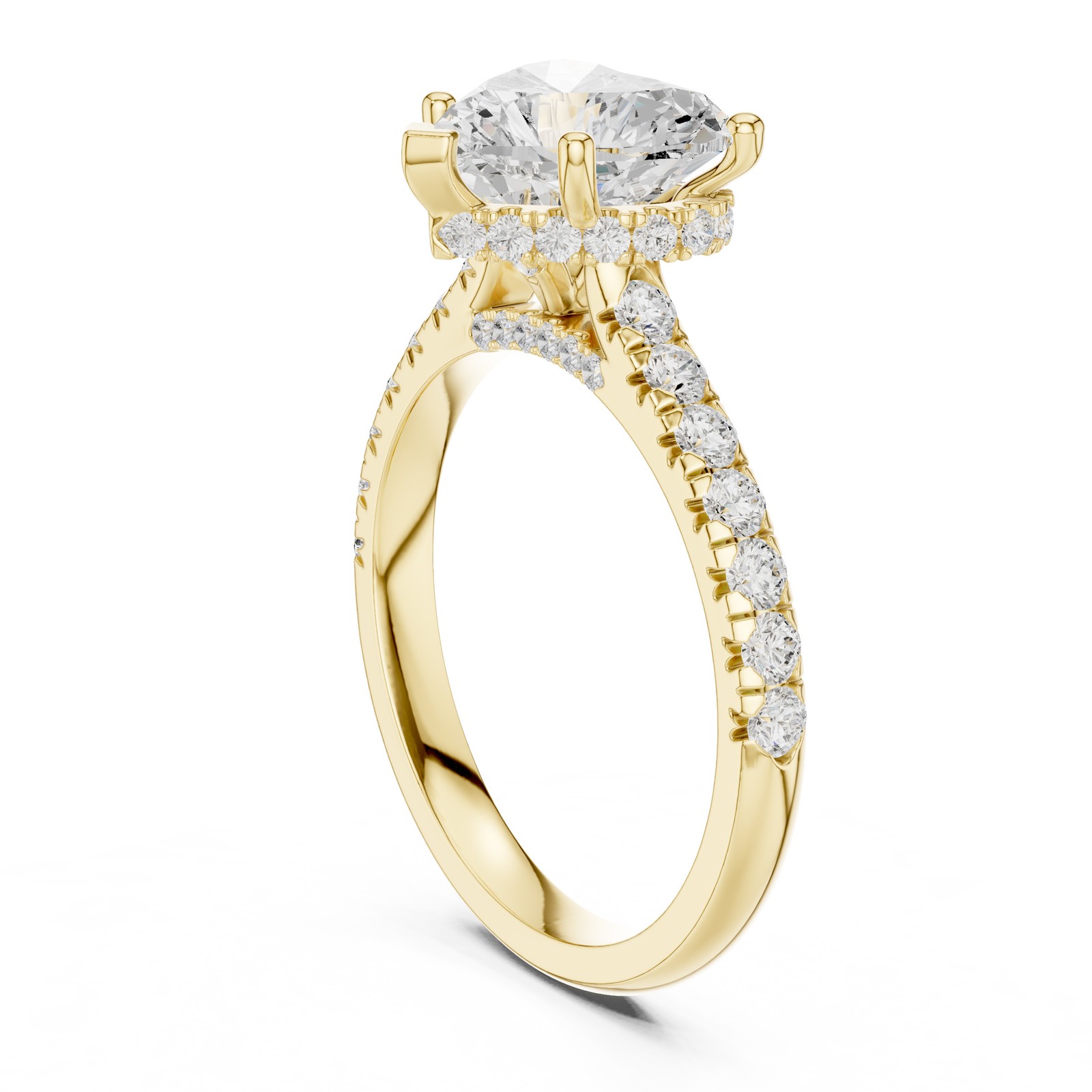 TCW 3.1 Ct VVS1 Lab Grown Diamond Heart Luxury Engagement Ring 14k Gold Over