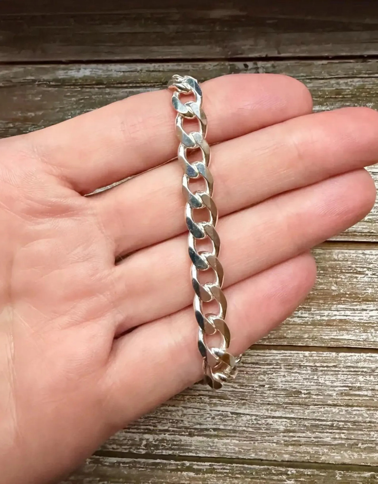 Solid 925 Sterling Curb Chain Necklace 7mm 8-30” Cuban Miami Style Italy