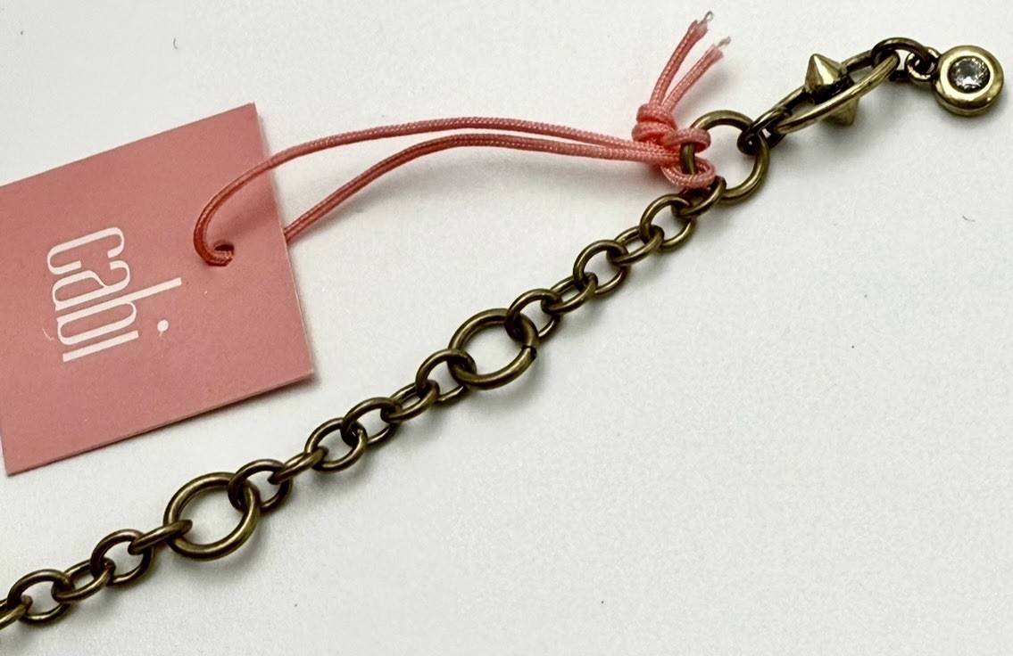 Cabi Tudor Maltese Cross Pendant Necklace Faux Pearl Black Crystal Rope Chain