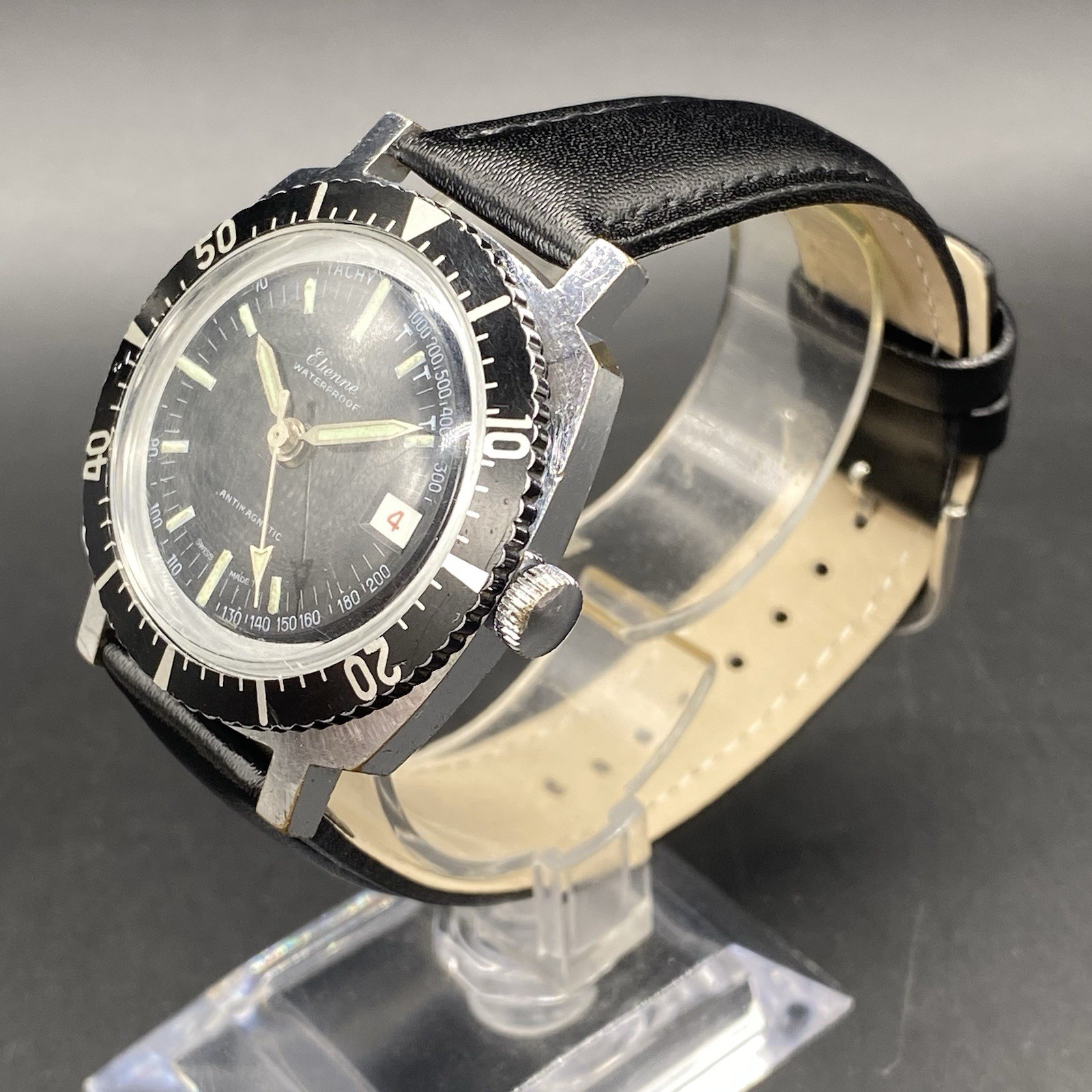 Vintage Etienne Webster Antimagnetic Swiss One Jewel Diver Watch Mechanical
