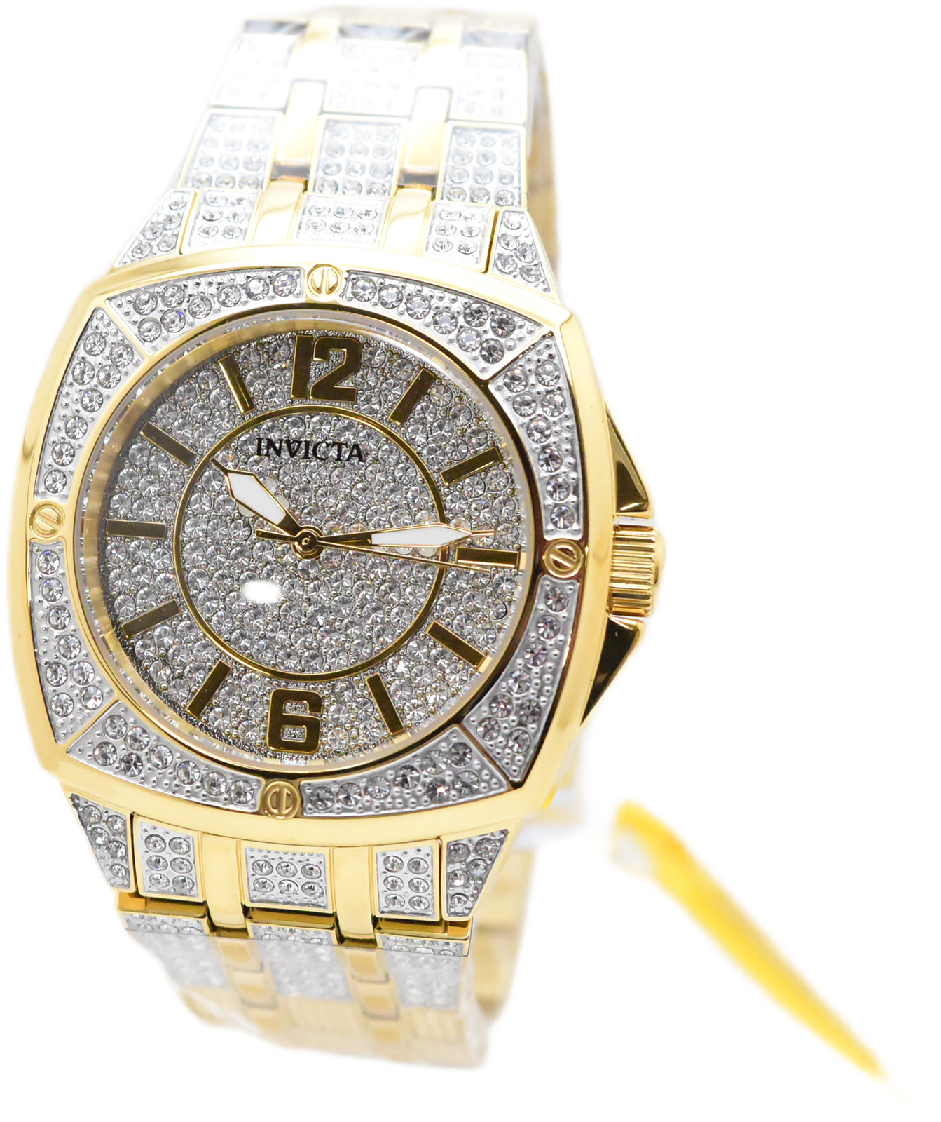 Invicta Celestial Lux Men’s 43mm Gold Pave 407 Crystals Quartz Watch 50327