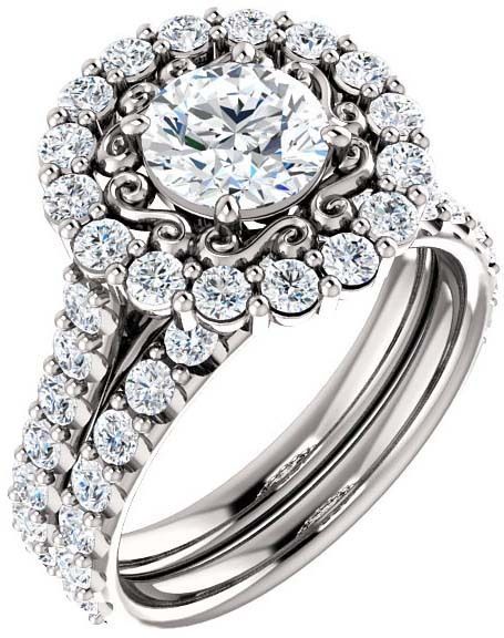 1.01 ct Round Diamond Engagement Wedding 14k White Gold E VS1 w/ GIA certificate