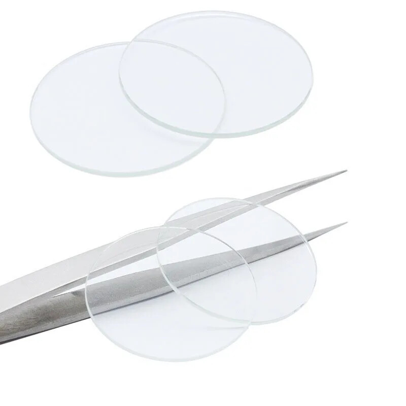 2X 1mm Flat Round Watch Glass Crystal 16-40mm Watch Lens Replacement Repair Kit
