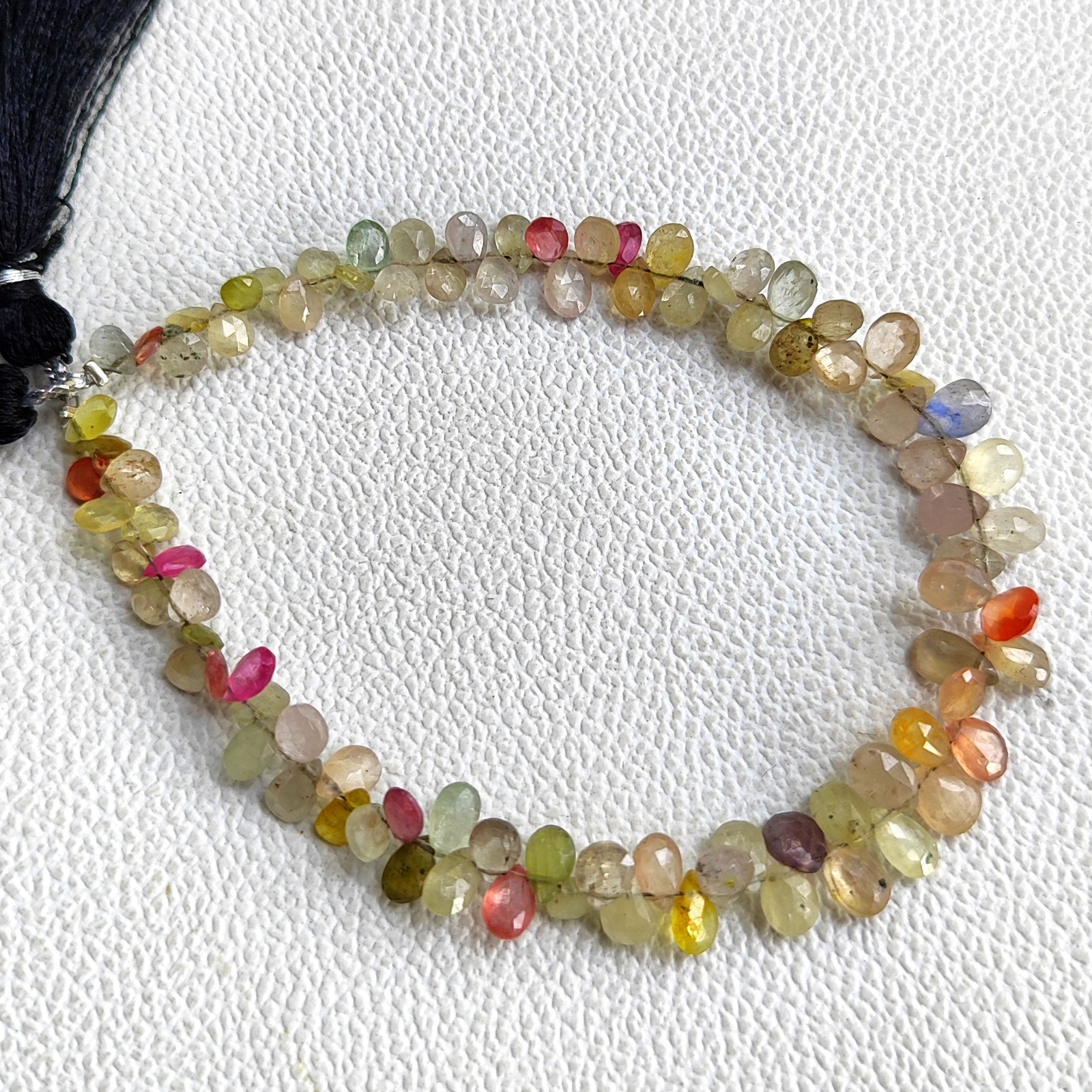 Sri Lanka Multi Sapphire Pear Faceted Beads 8.5″ Strand 7x5mm to 8x6mm Gems