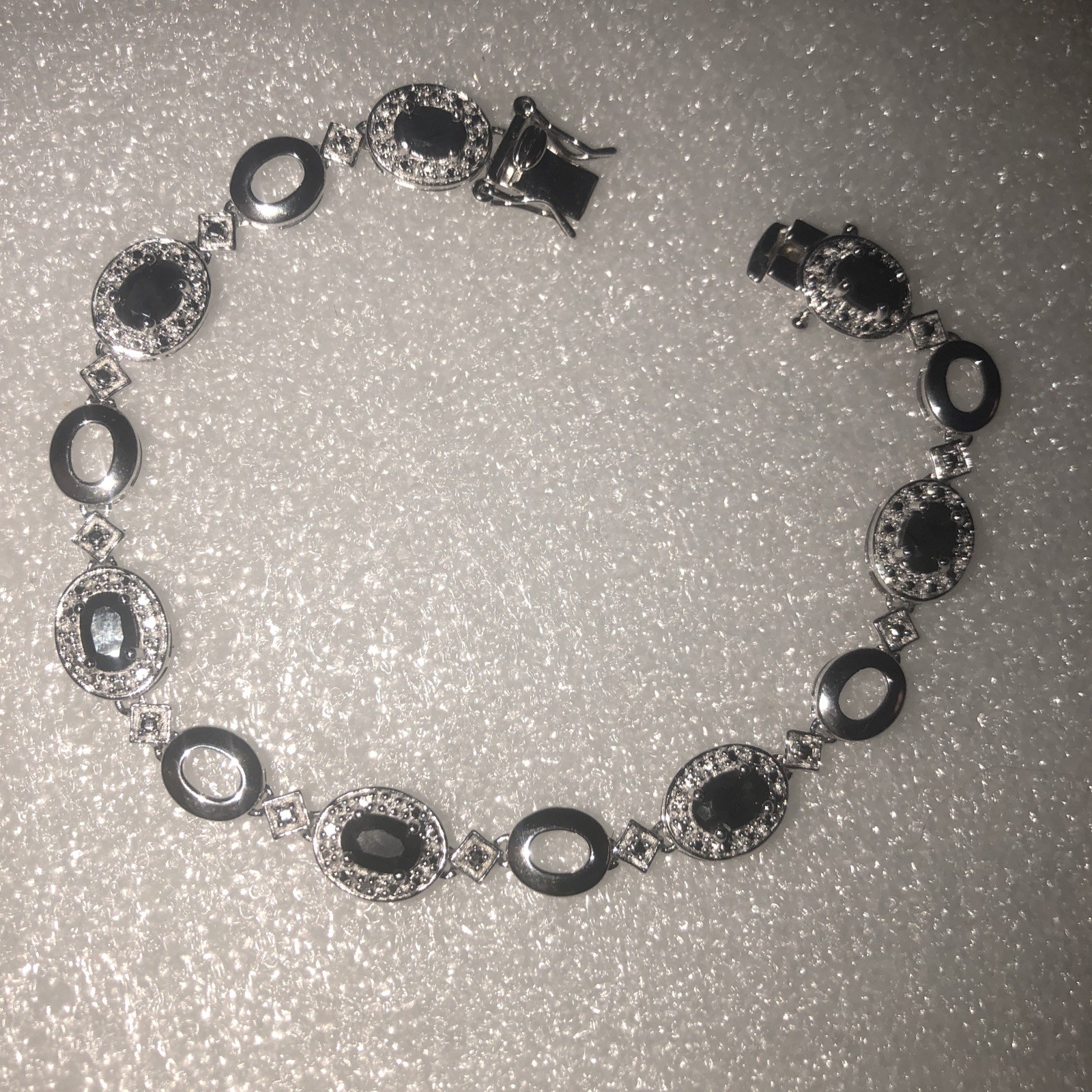 Ross Simons Bracelet Presidium Shows Blue Topas? Looks Black 7 Inches Long