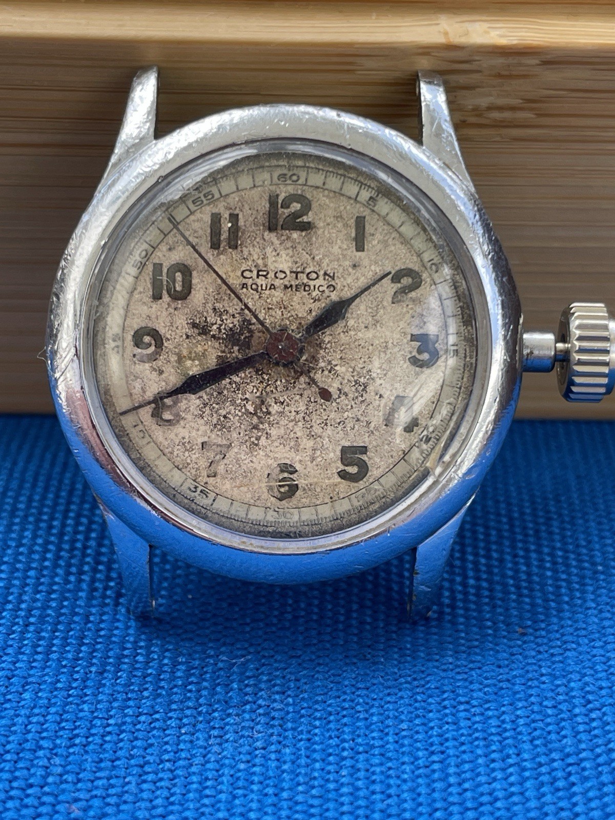 Vintage 1940s Croton Aquamedico Military Doctor Watch 29mm Stainless Steel