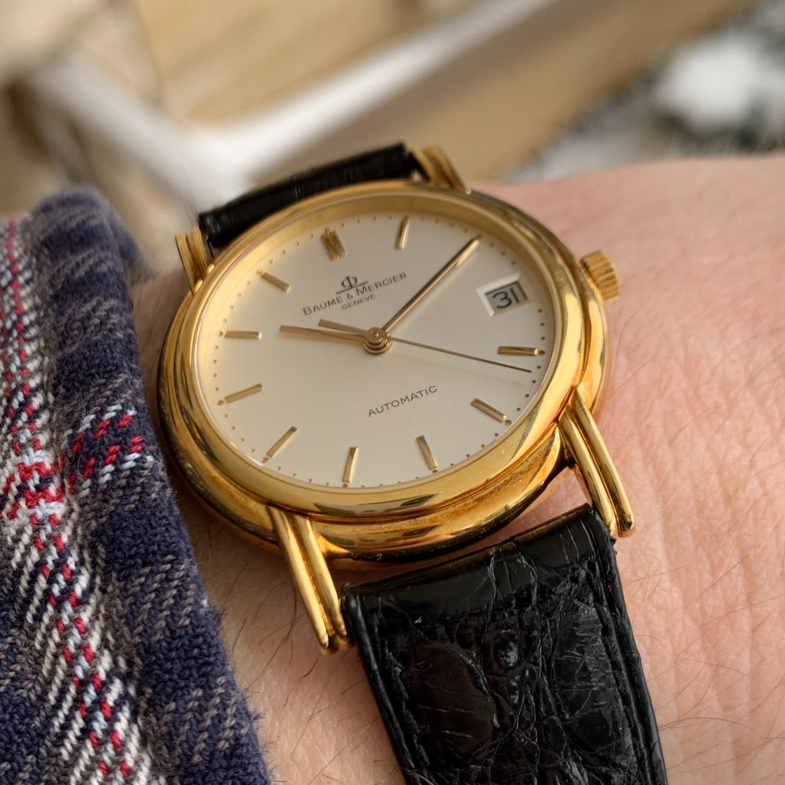Baume & Mercier 18K Solid Gold Fancy Lugs Automatic Ref. 35600 – Wristwatch