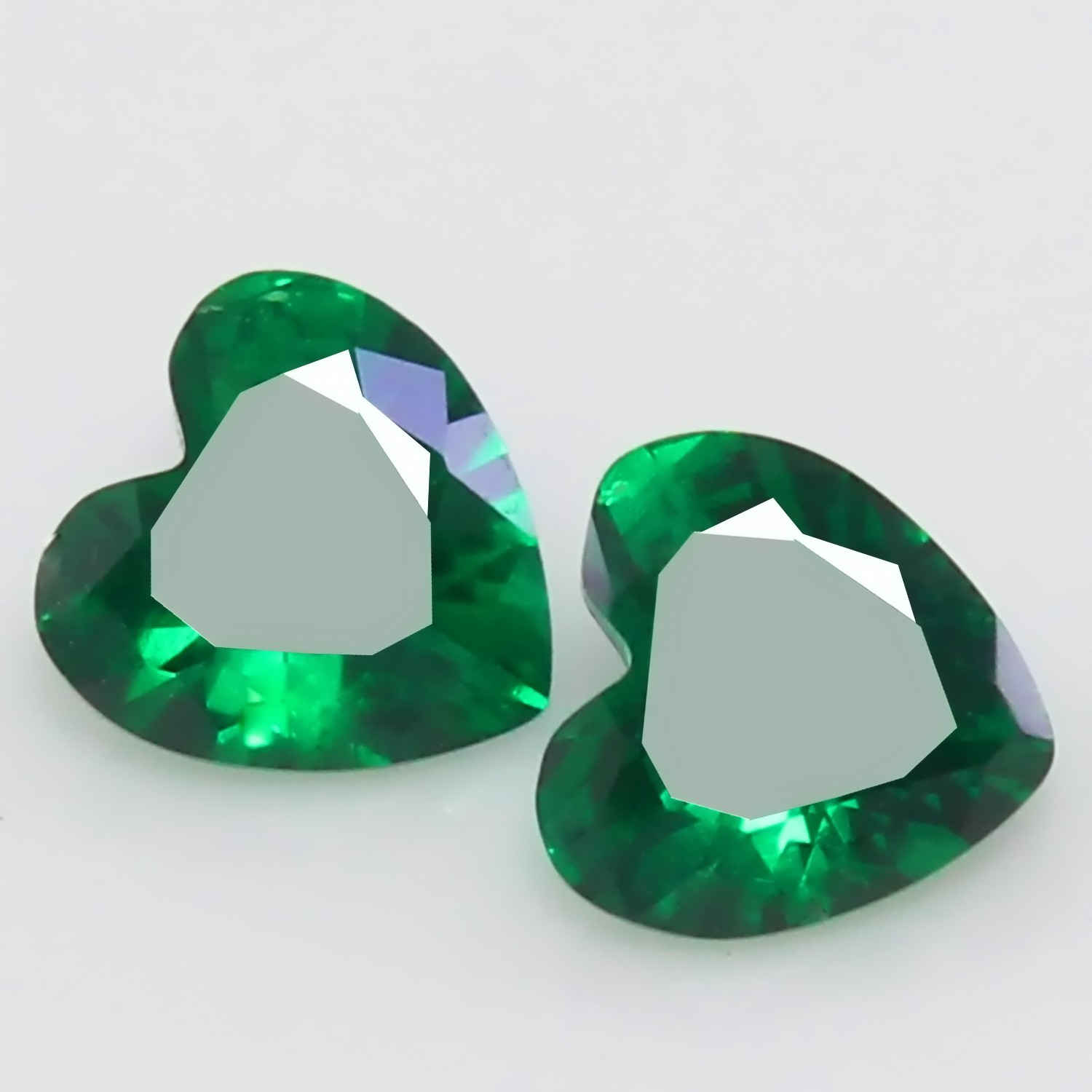 Flawless Natural Certified MUZO Green Emerald 7.00 MM Heart Pair Loose Gemstone