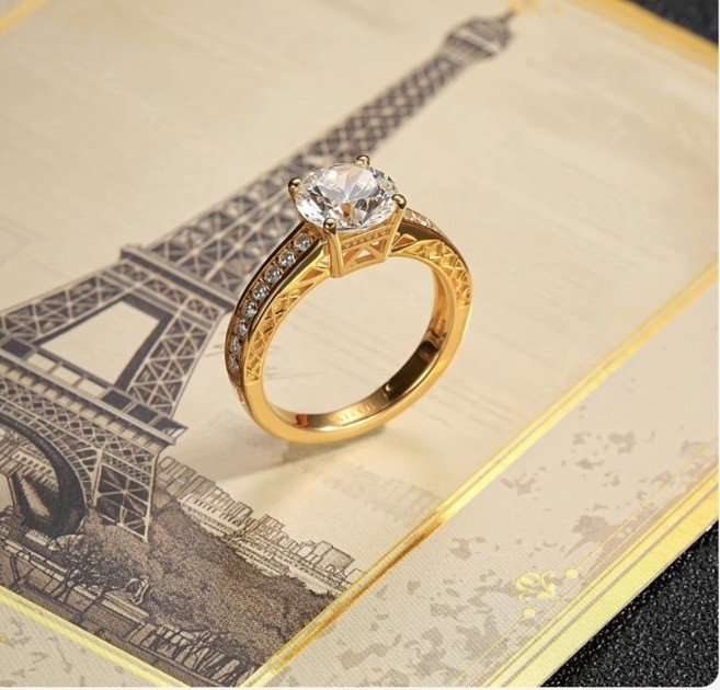 Satéur Eiffel Tower engagement ring, PLUS 2 100.00 gift cards! Moissanite~2.65