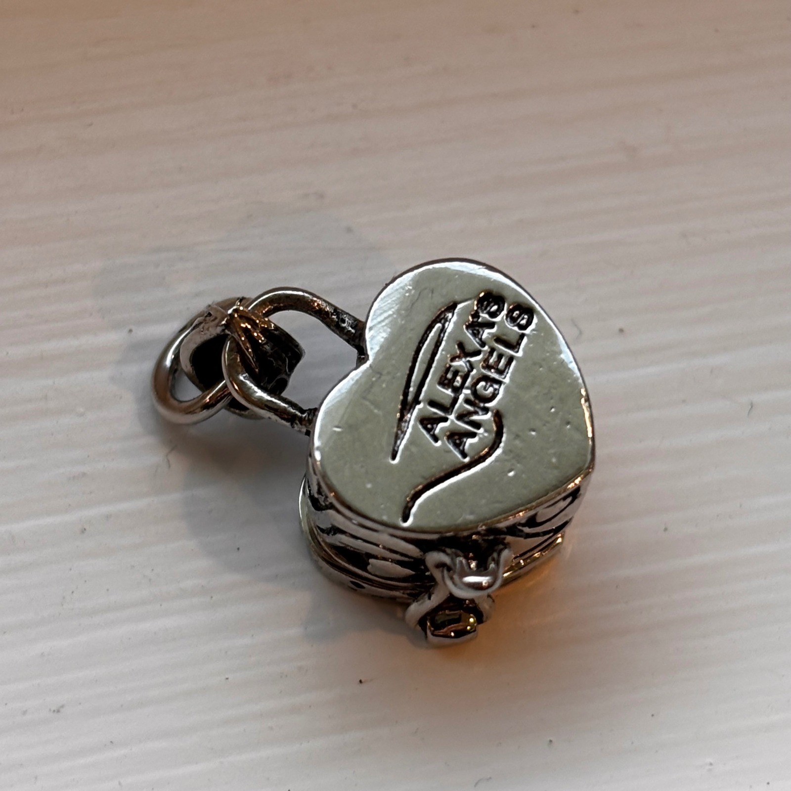 Alexa’s Angels Heart Prayer Box Silver Tone Locket Charm Pendant