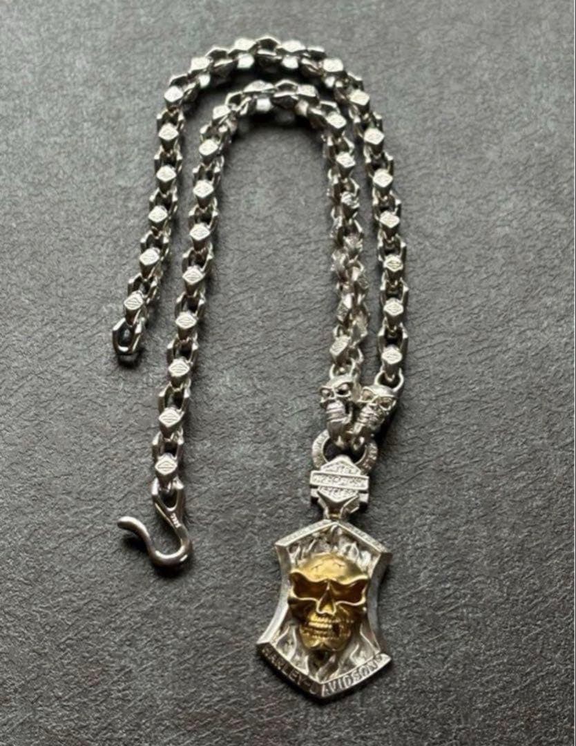 Skull Shield Necklace, S925 Stamped, Approx. 175, Heavyweight, Biker Style,