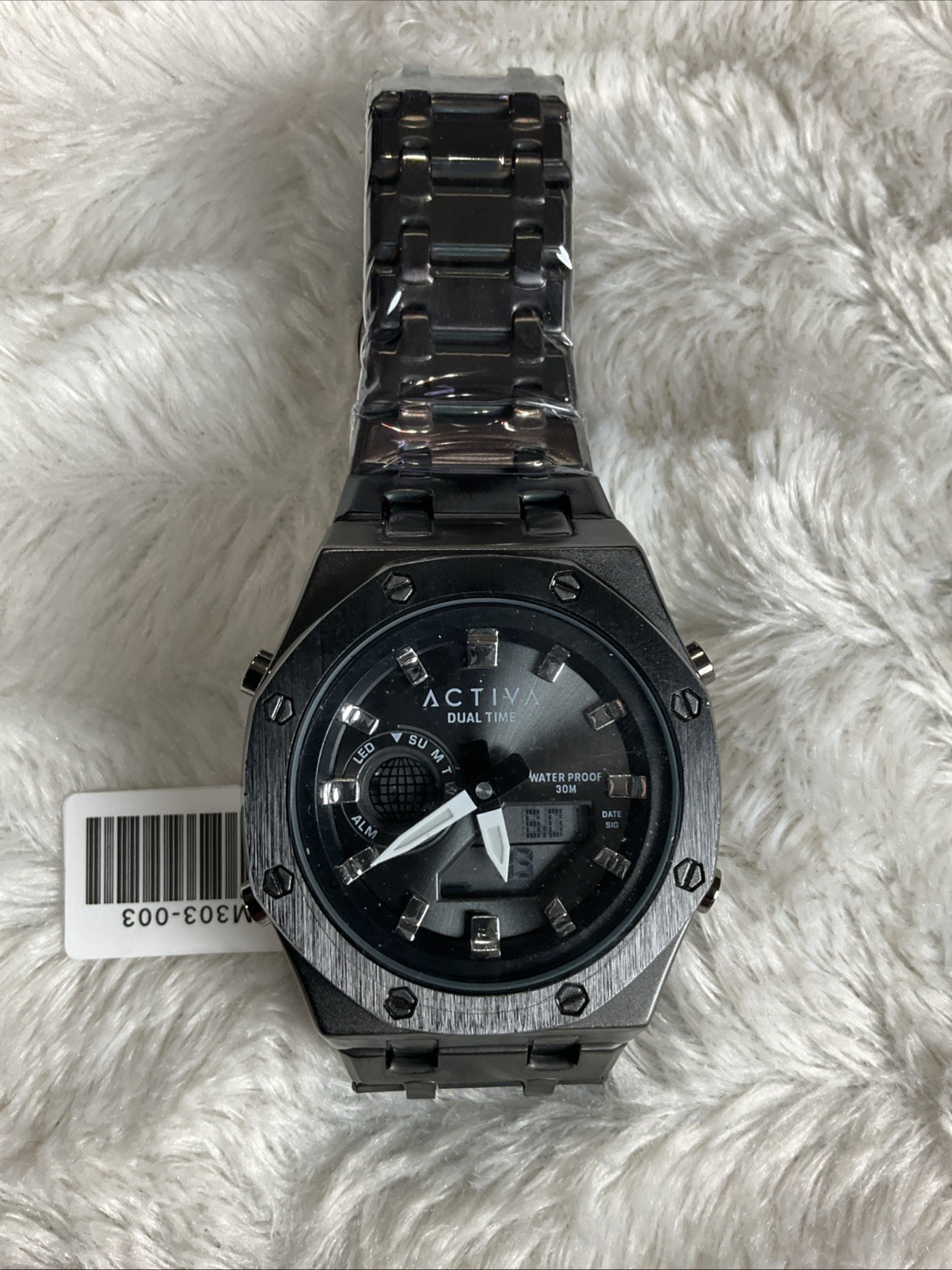 Activa Signal X Invicta Black Mens 45.5 MM Digital Dress Watch ACWM 303-003 NIB