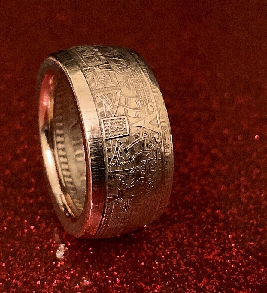 Copper Mayan Aztec Calendar Coin Ring – Solid 99% Pure Copper