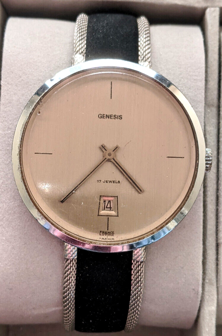 Rare Retro Yema GENESIS 17 Jewel Men’s Watch With Date Function. Large 39mm Case