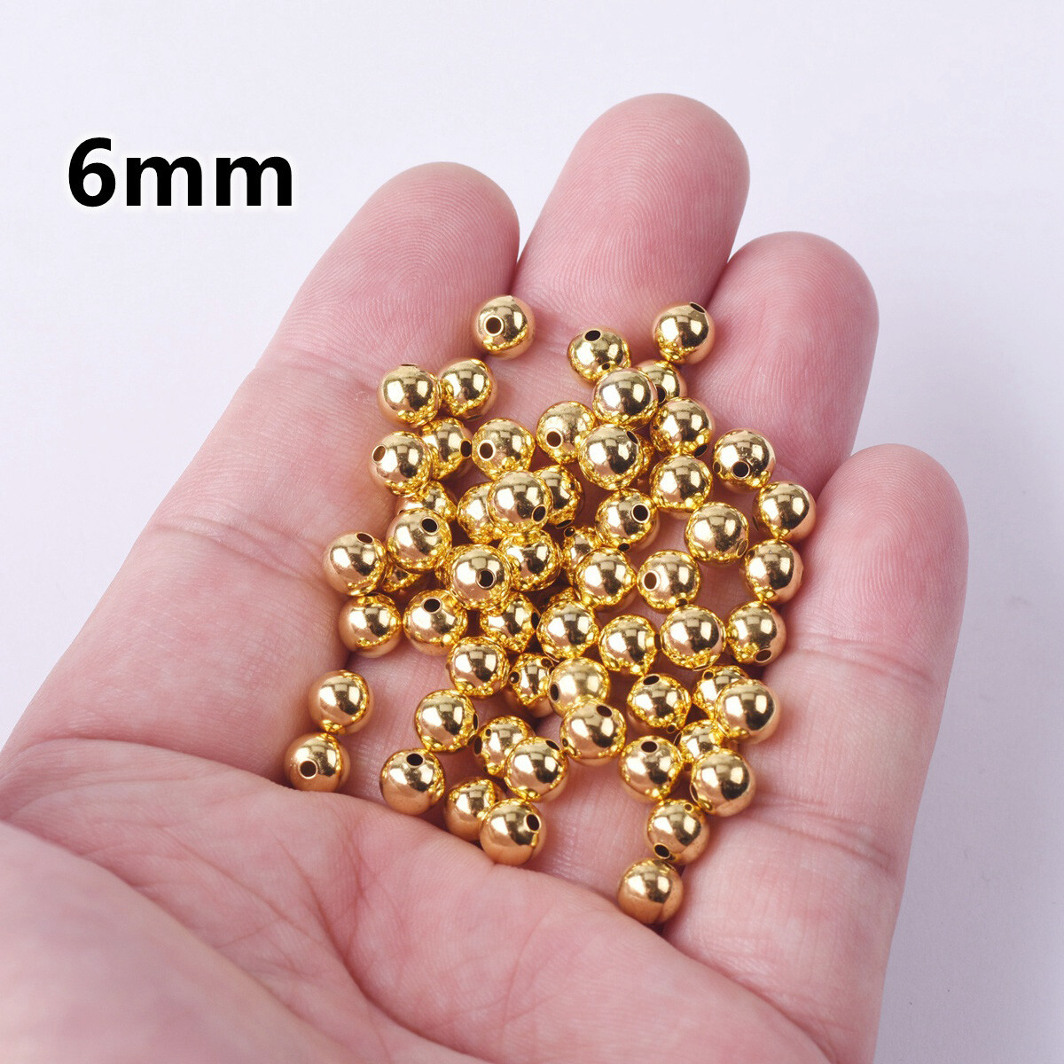 Round 3mm 4mm 6mm 8mm Plated Gold Silver Color Hollow Copper Metal Spacer Beads