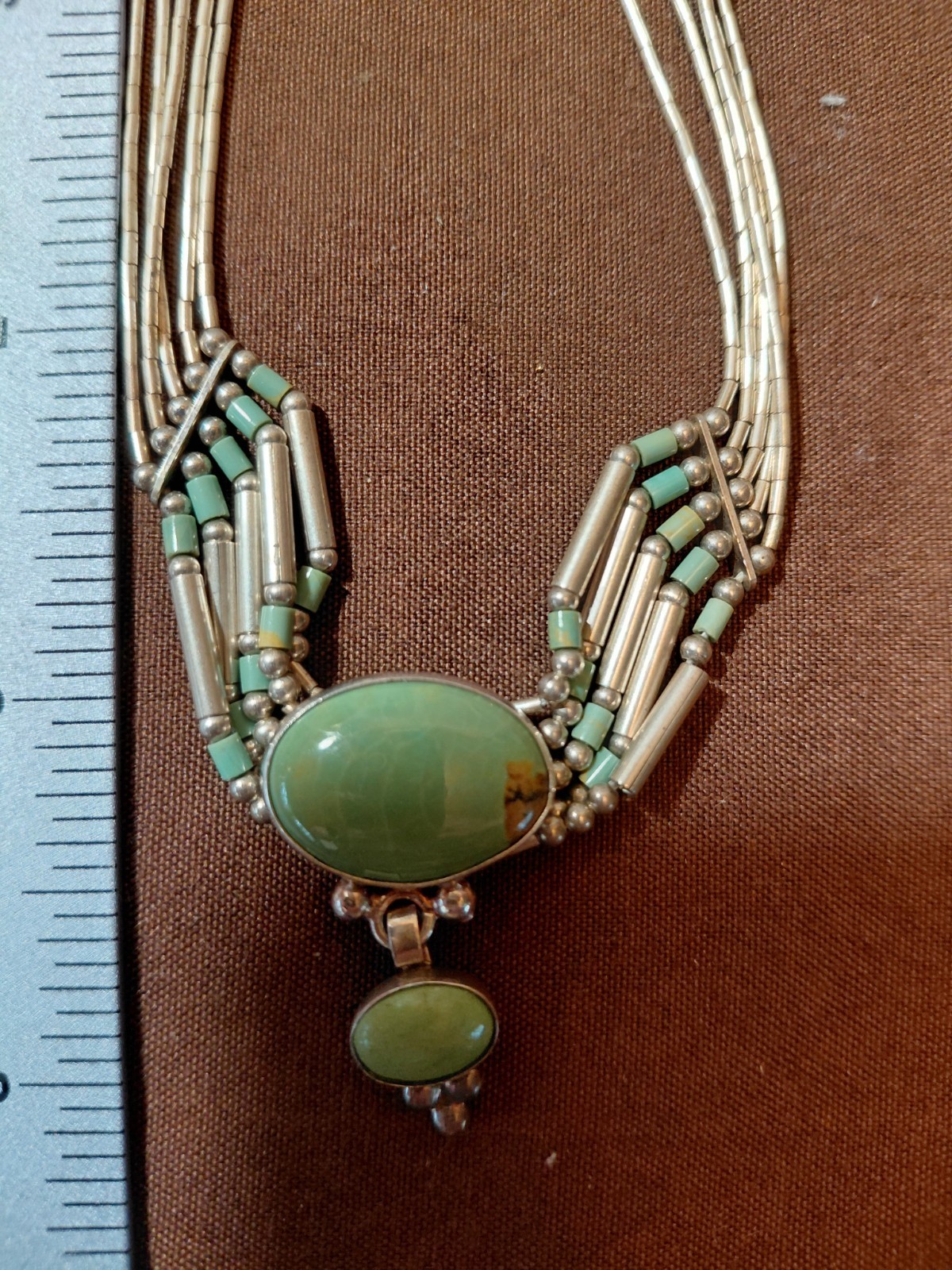 QT Turquoise Carolyn Pollack Liquid Sterling Silver Pendant Necklace 18″